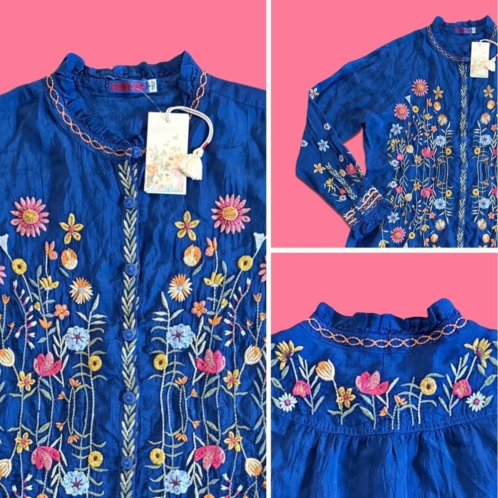 NWT Johnny Was Lolanda Embroidered Button Front Shirt - Picture 15 of 16